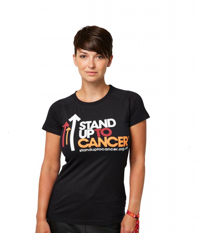 Stand Up To Cancer Women's Black TShirt Stand Up To Cancer